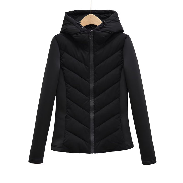 Damen Steppjacke mit Kapuze und Softshell‑Seiteneinsätzen Drune