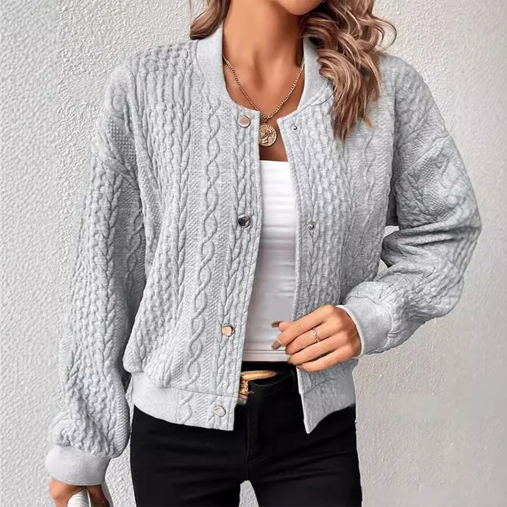 Damen Strickjacke mit Struktur und Knopfleiste Drune