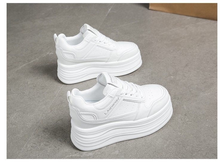 Damen modische Plateau-Sneaker mit strukturiertem Obermaterial und komfortablem Dämpfungssystem Drune