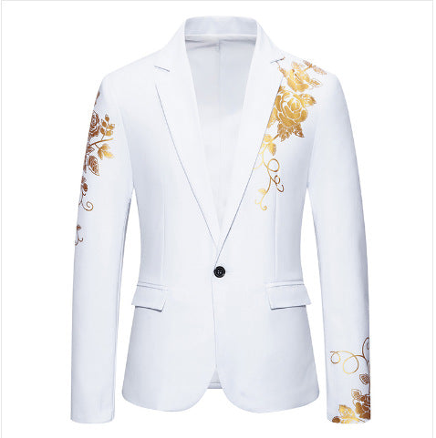 Herren nan eleganter taillierter Smoking-Blazer mit floraler Verzierung Drune