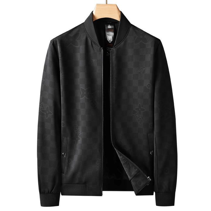 Herren Leichte Bomberjacke im Jacquard‑Monogramm mit Reißverschluss und Rippbündchen Drune