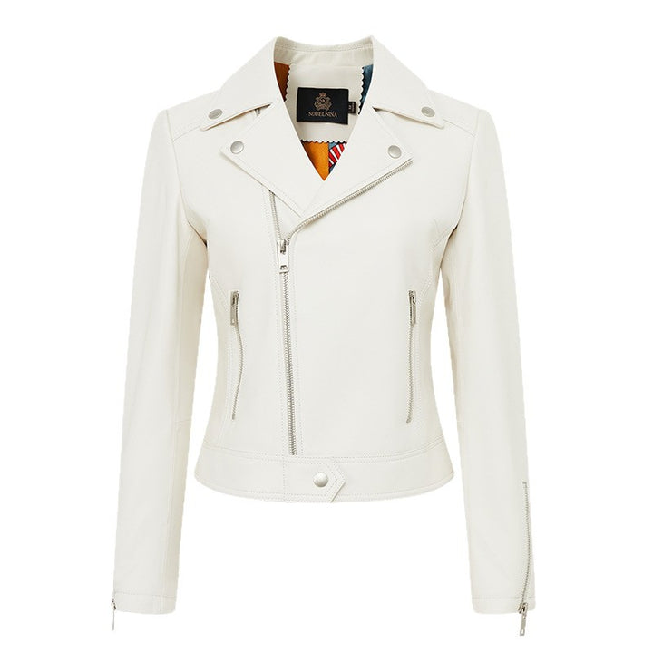 Damen Stylische Lederjacke im Biker-Stil Drune