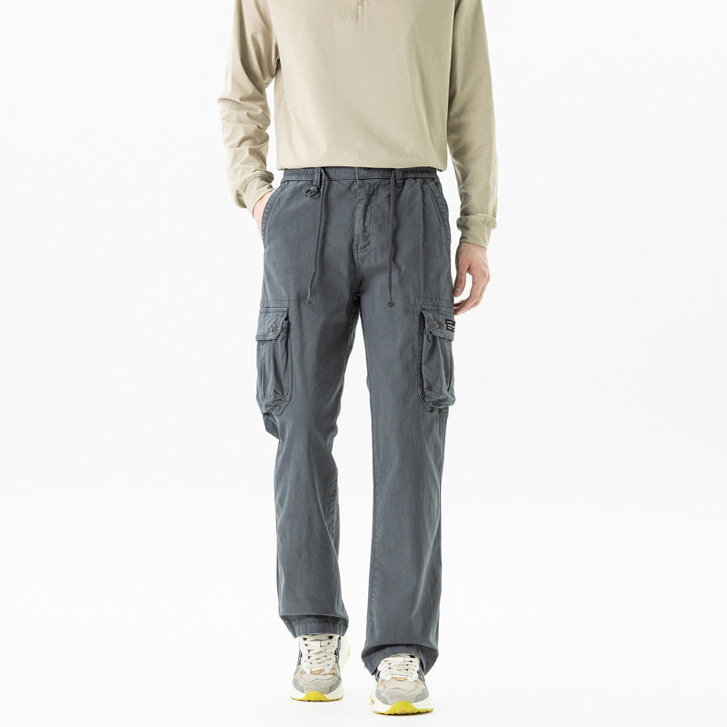 Herren Relaxed-Fit Canvas-Cargohose mit Tunnelzug, Multifach‑Taschen und Utility‑D-Ring Drune
