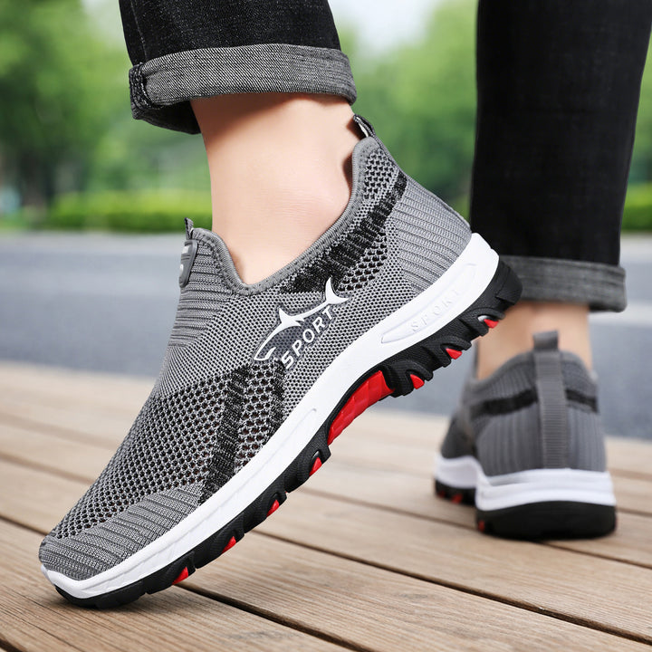 Unisex nan atmungsaktive Strick-Slip-On Trekkingsneaker mit flexibler EVA-Zwischensohle und griffiger Outdoor-Profilsohle Drune