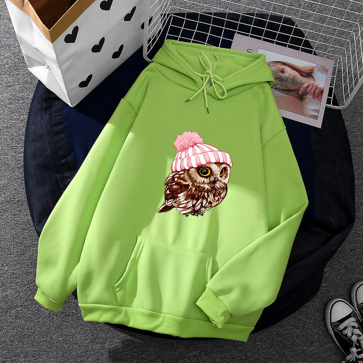 Damen nan lässiger Oversize Kapuzenpullover mit Herz‑und‑Pfotenprint, Kordelzug und gerippten Bündchen Drune
