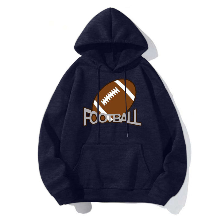 Damen Sportlicher Kapuzenpullover mit Football-Motiv Drune
