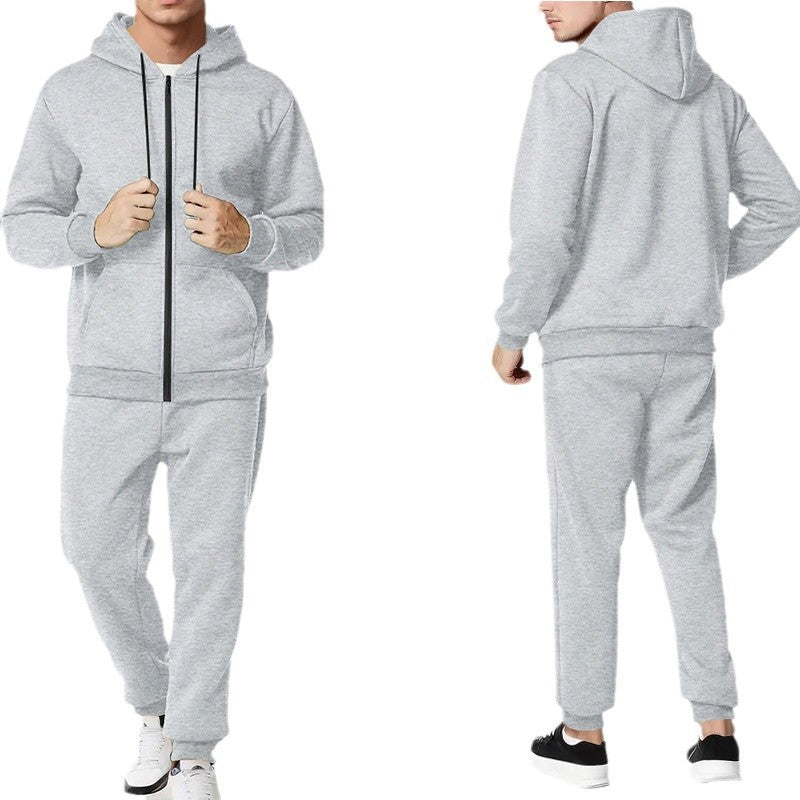 Herren nan zweiteiliges Zip-Hoodie und schmal zulaufende Jogginghose aus French Terry Drune