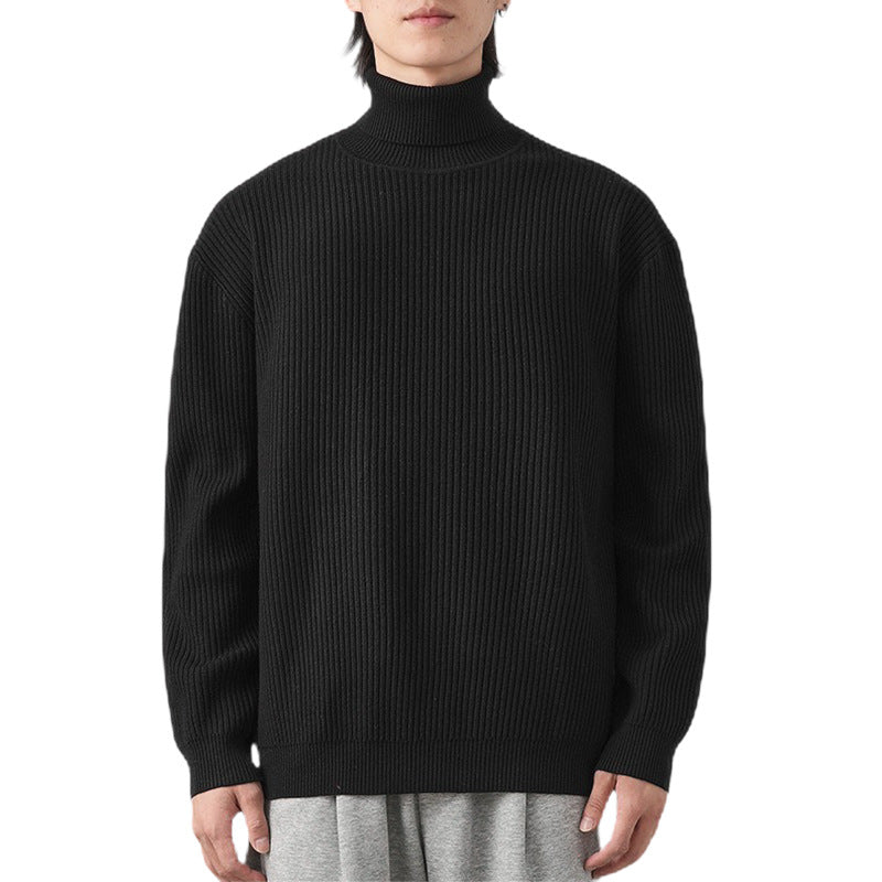 Herren Grobstrickpullover mit Stehkragen Drune