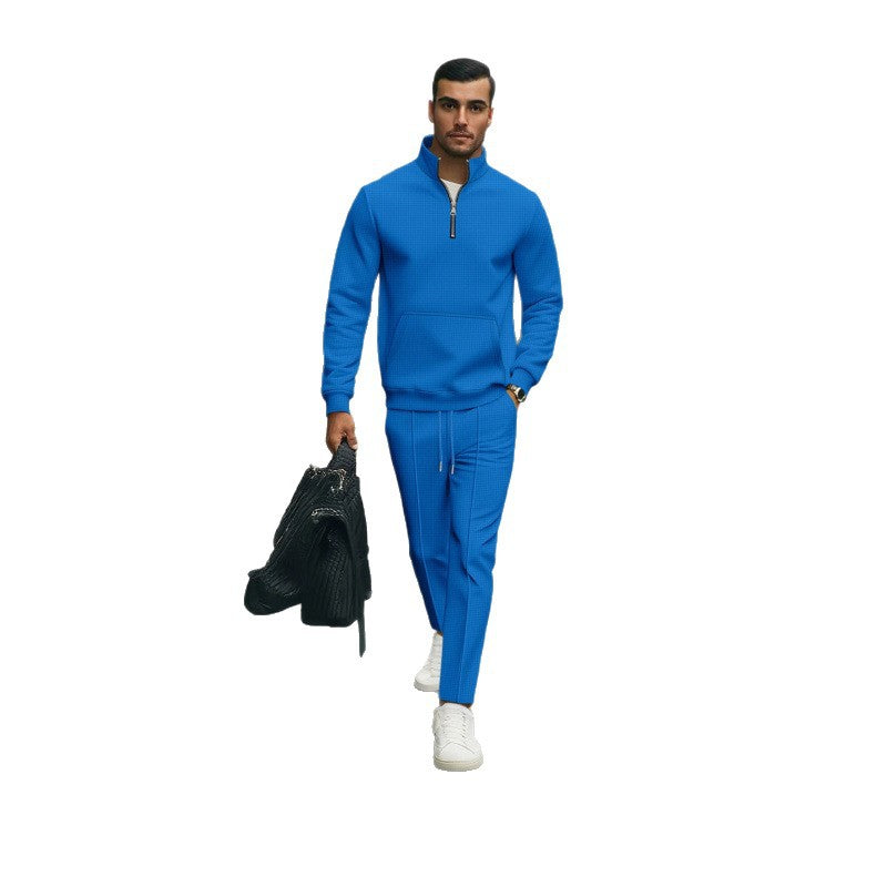 Herren Hochwertiger Stehkragen Pullover mit Zipper Drune