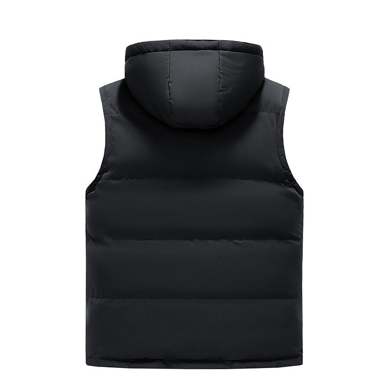 Herren Wattierte Steppweste mit Hoodie Drune