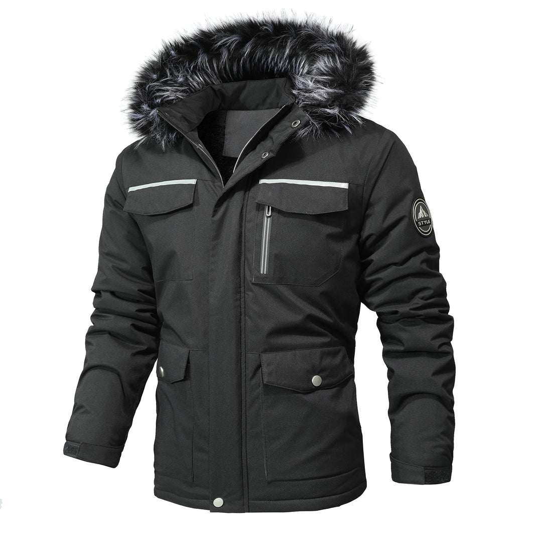 Herren Arctic-Parka mit abnehmbarer Kunstfellkapuze und verstärkten Utility-Taschen Drune