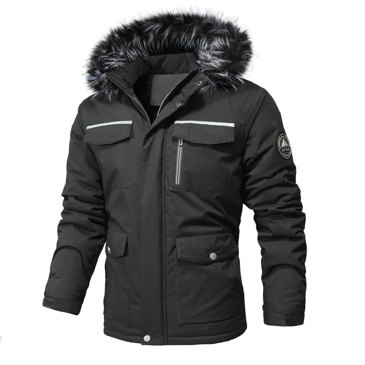 Herren Arctic-Parka mit abnehmbarer Kunstfellkapuze und verstärkten Utility-Taschen Drune
