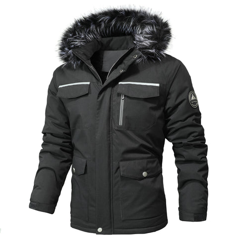 Herren Arctic-Parka mit abnehmbarer Kunstfellkapuze und verstärkten Utility-Taschen Drune