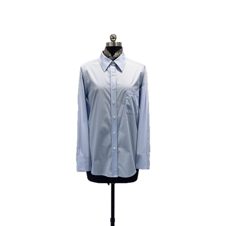 Damen Klassische Button-Down Hemdbluse Drune