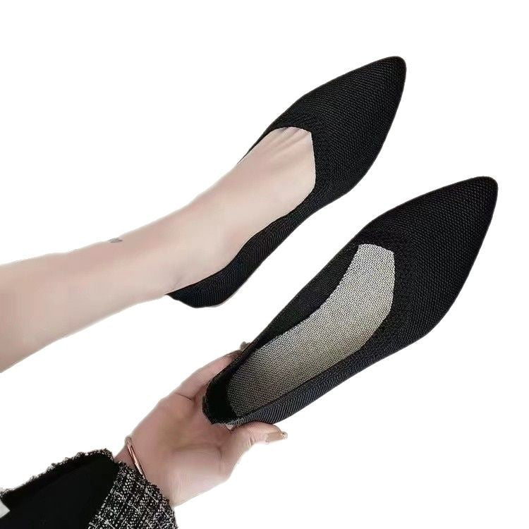 Damen Atmungsaktive Strickspitze Ballerinas Drune