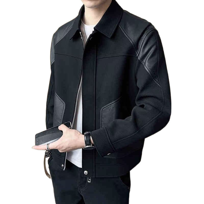 Herren Urbaner Steppjacke mit Lederdetails Drune