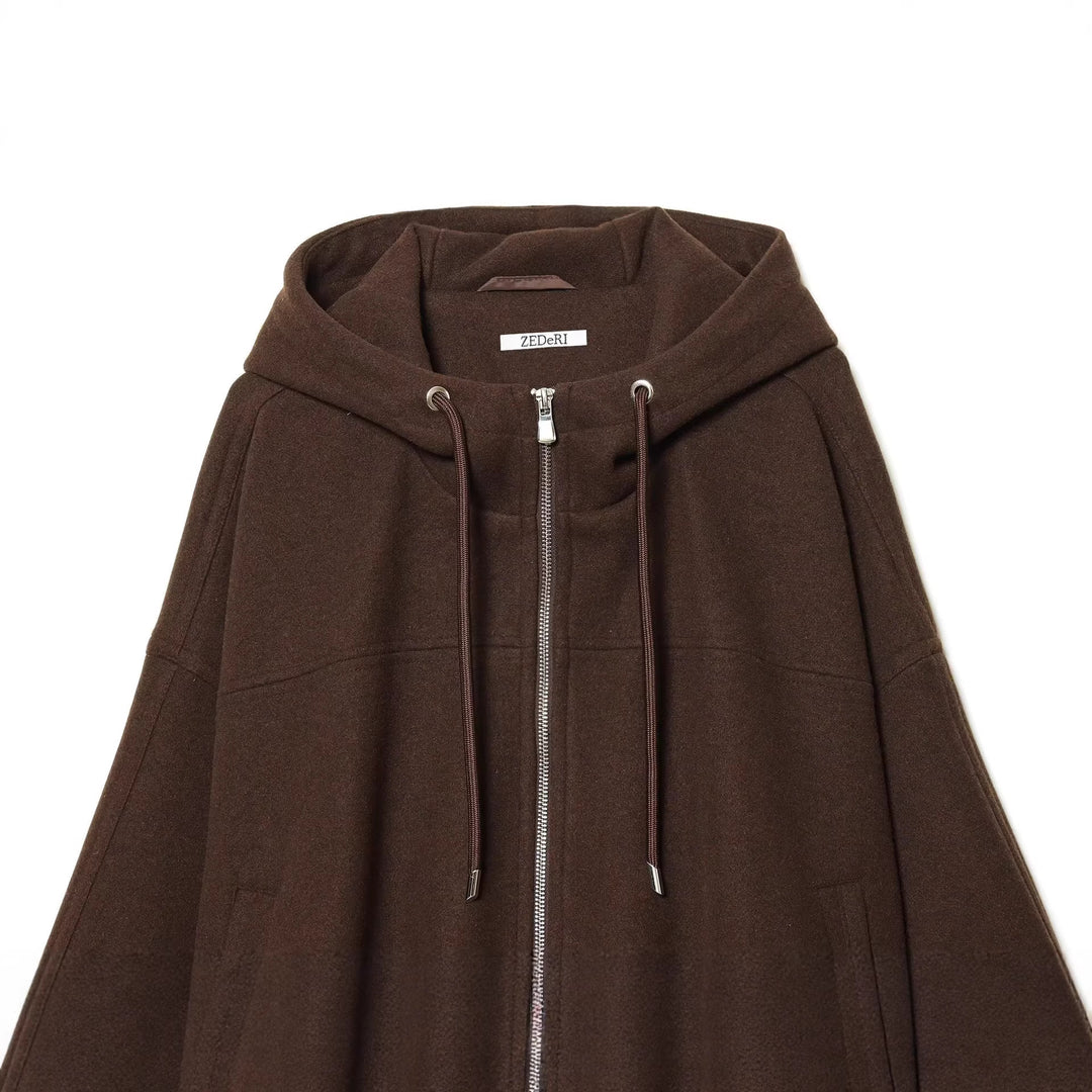Damen Oversize‑Kapuzenjacke aus Wollmix im Boxy‑Cropped‑Schnitt Drune