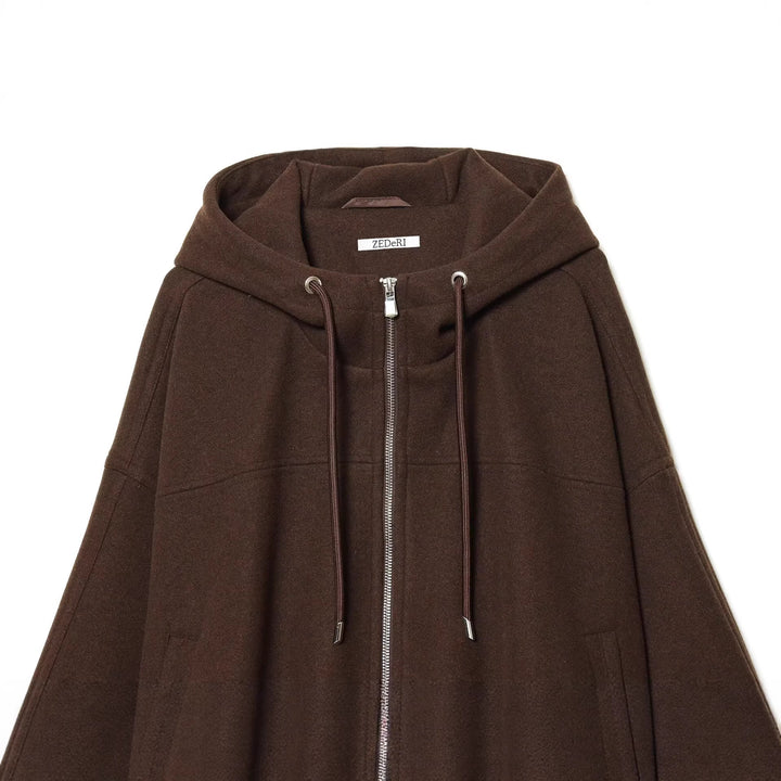 Damen Oversize‑Kapuzenjacke aus Wollmix im Boxy‑Cropped‑Schnitt Drune