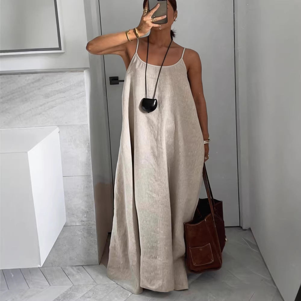 Damen Leichtes Sommerkleid mit tiefem Ausschnitt Drune