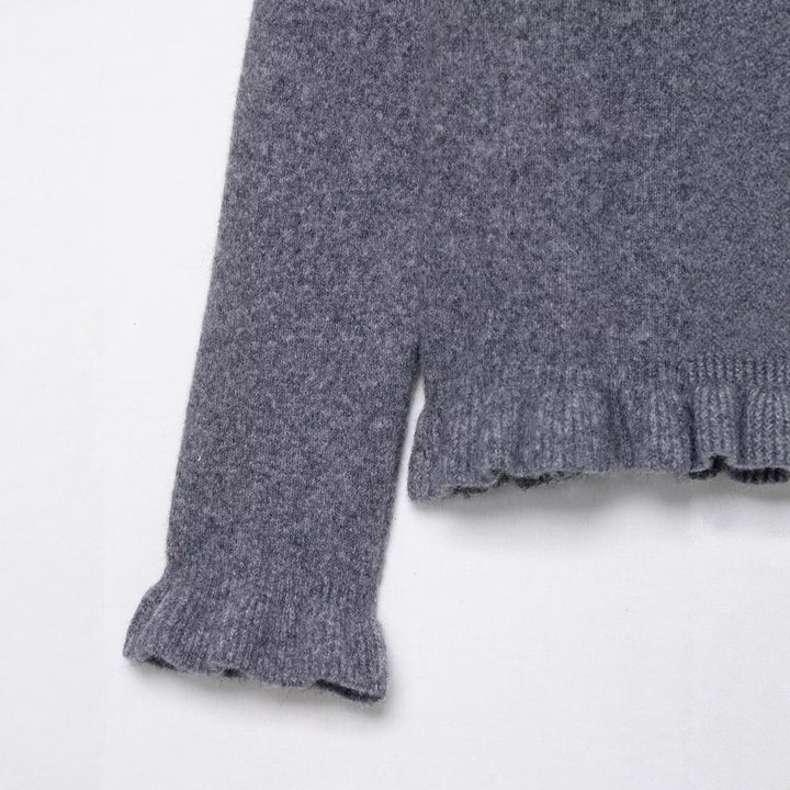 Damen Verspielte Strickjacke mit Rüschen Drune