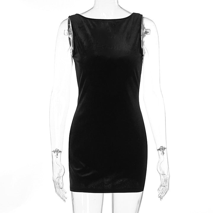 Damen Figurumspielendes Minikleid aus luxuriösem Samtstoff Drune