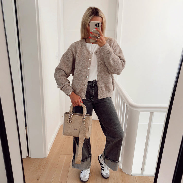 Damen weiche Strickjacke mit eleganter Knopfleiste und lässigem Schnitt Drune