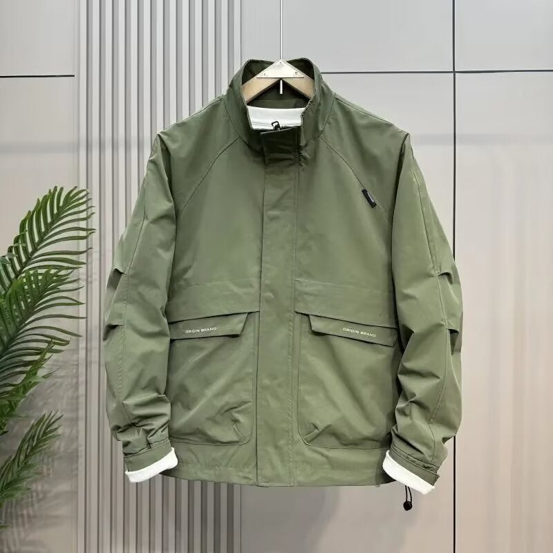 Herren wetterfeste Multifunktionsjacke mit hohem Kragen Drune