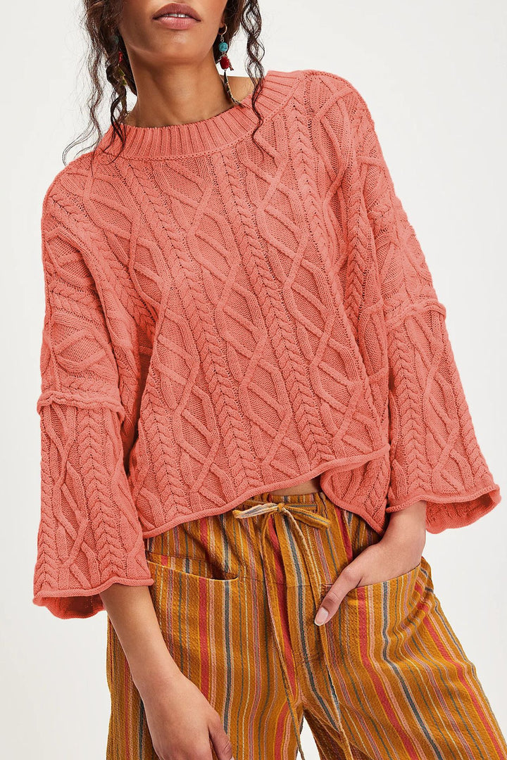 Damen lässiger Strickpullover Drune