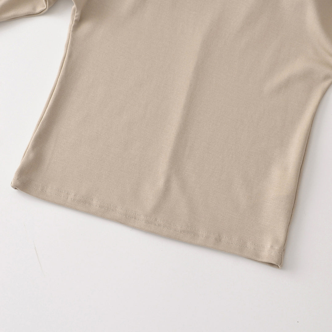 Damen Lagen-Langarmshirt mit integriertem Spaghettiträger-Cami und weitem Rundhals Drune