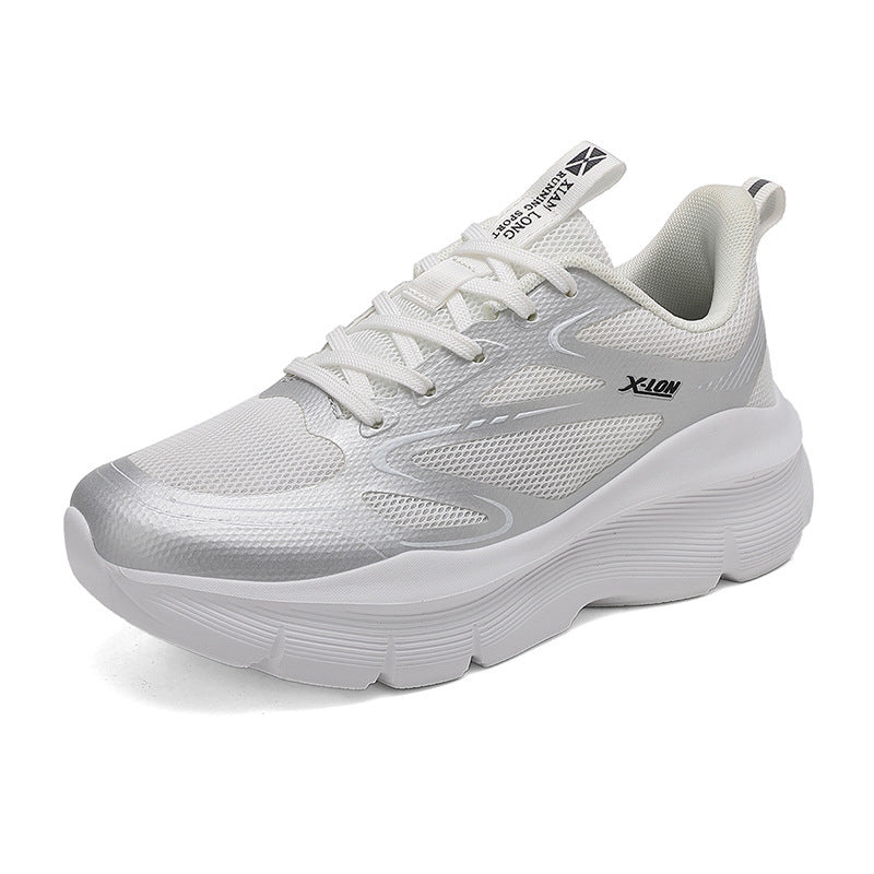 Damen nan modische Volumen-Sneaker mit atmungsaktivem Mesh, verstärkenden Overlays und extra gedämpfter Keilsohle Drune