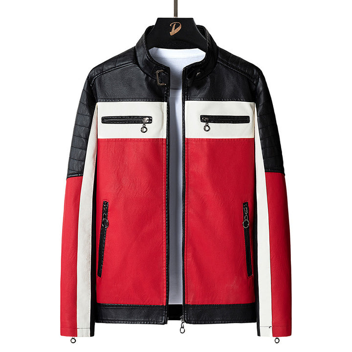 Herren Kunstlederjacke mit modischem Design Drune