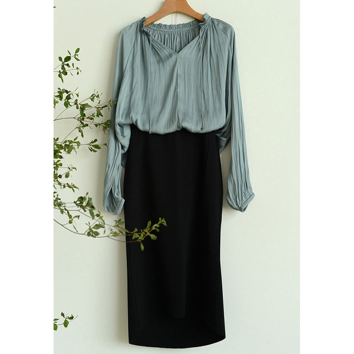 Damen Eleganter Midirock mit hohem Schlitz Drune