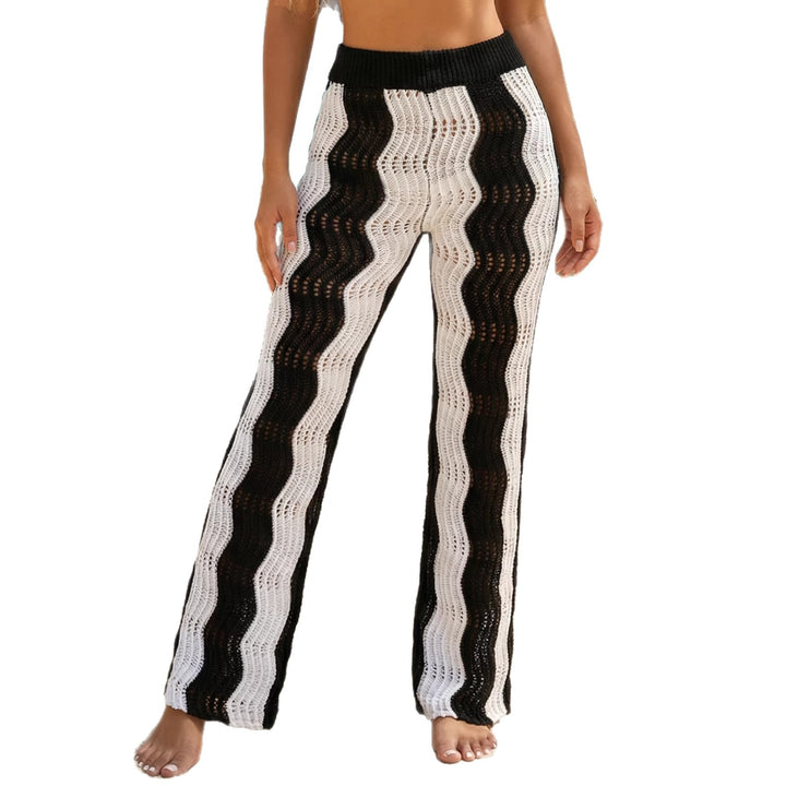 Damen Häkel-Strandhose mit Wellenmuster Drune