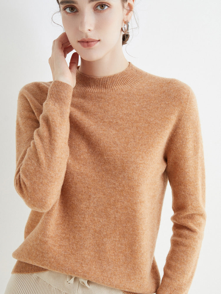 Damen Kurz-Mockneck-Pullover aus Kaschmir‑Look mit leichter Flauschoptik Drune