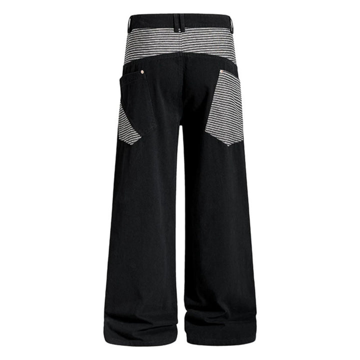 Damen Weite High‑Waist Culotte-Jeans im Palazzoschnitt mit kontrastierten Eingrifftaschen Drune
