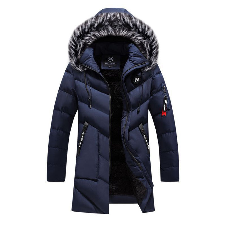 Herren Langer gesteppter Winterparka mit Teddyfutter und Kapuze Drune