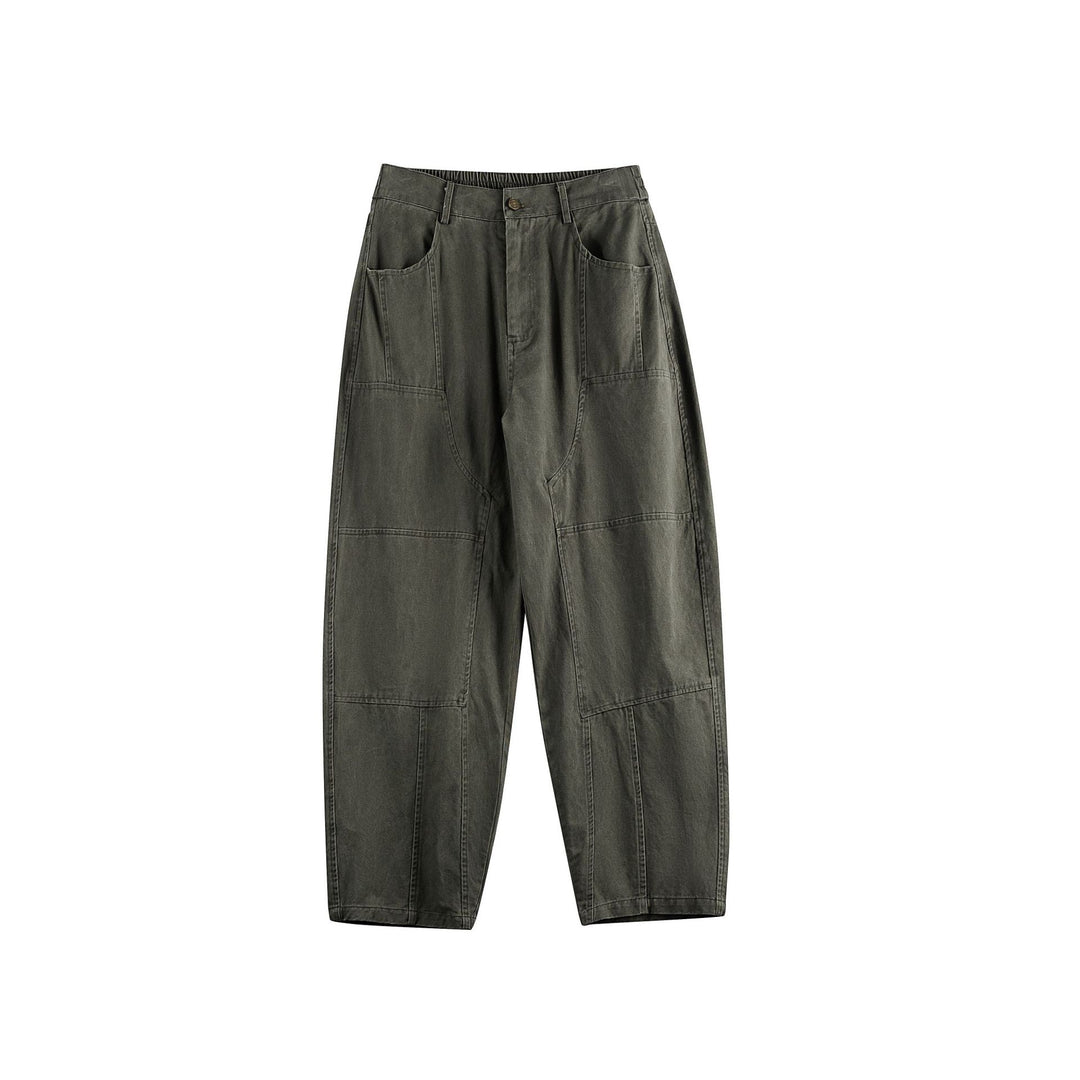 Damen Relaxed-Fit Workwear-Hose mit hoher Leibhöhe und aufgesetzten Taschen Drune
