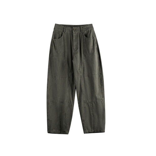 Damen Relaxed-Fit Workwear-Hose mit hoher Leibhöhe und aufgesetzten Taschen Drune
