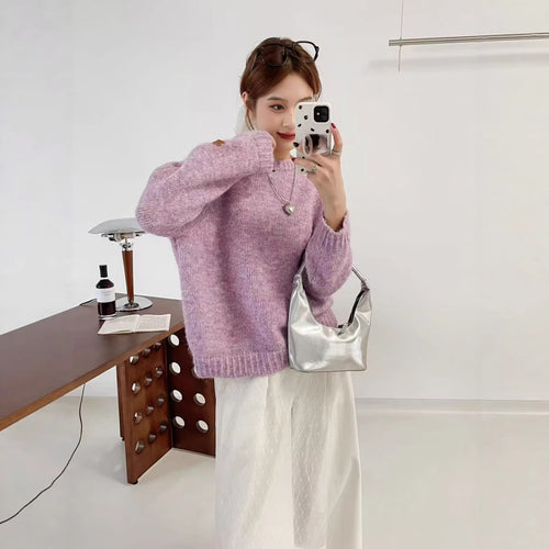 Damen weicher Strickpullover mit lässigem Schnitt Drune