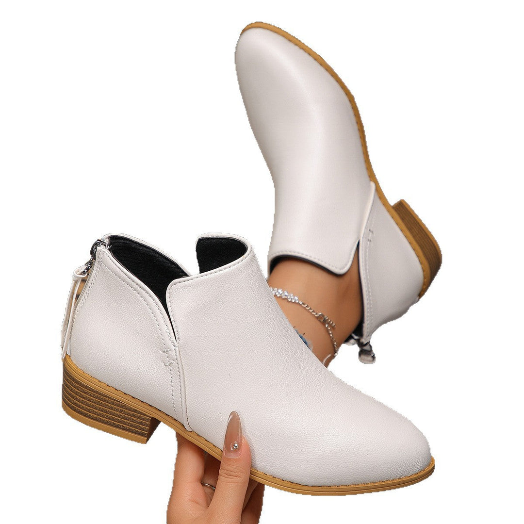 Damen modische Ankle Boots mit seitlichem Reißverschluss und geschmackvollem Design Drune