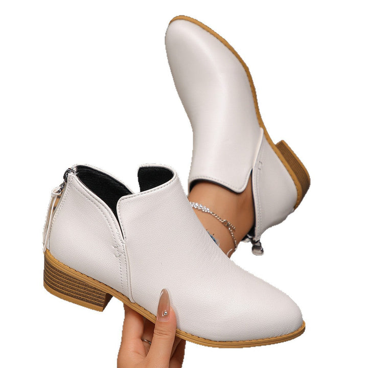 Damen modische Ankle Boots mit seitlichem Reißverschluss und geschmackvollem Design Drune