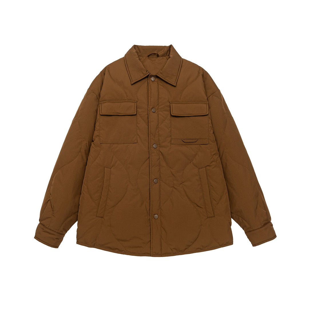 Herren Gesteppte Oversize-Hemdjacke mit Steppung, Druckknöpfen und Brusttaschen Drune