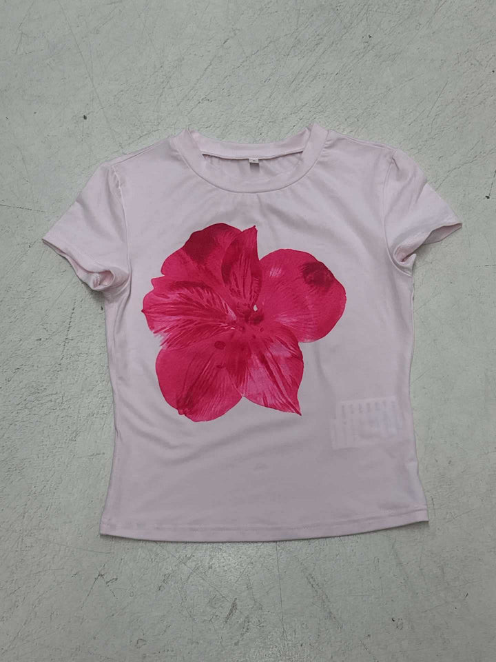 Damen T-Shirt mit floralem Aufdruck Drune