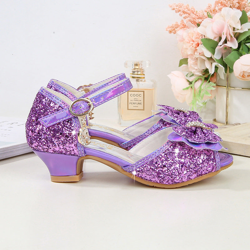 Mädchen Glitzernde Ballerinas mit Schleifenakzent Drune
