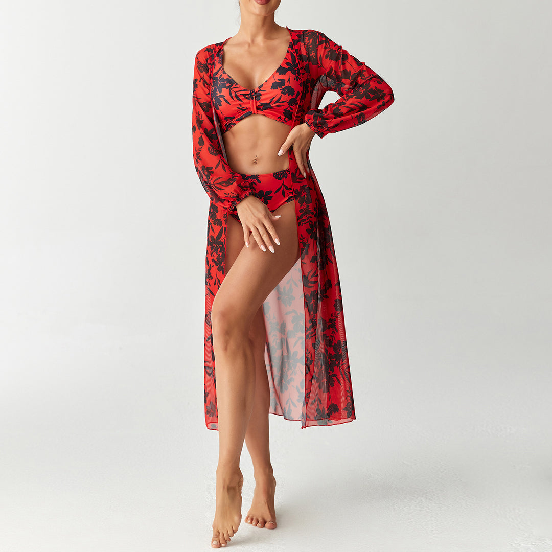 Damen Bikiniset mit transparentem Strandüberwurf Drune