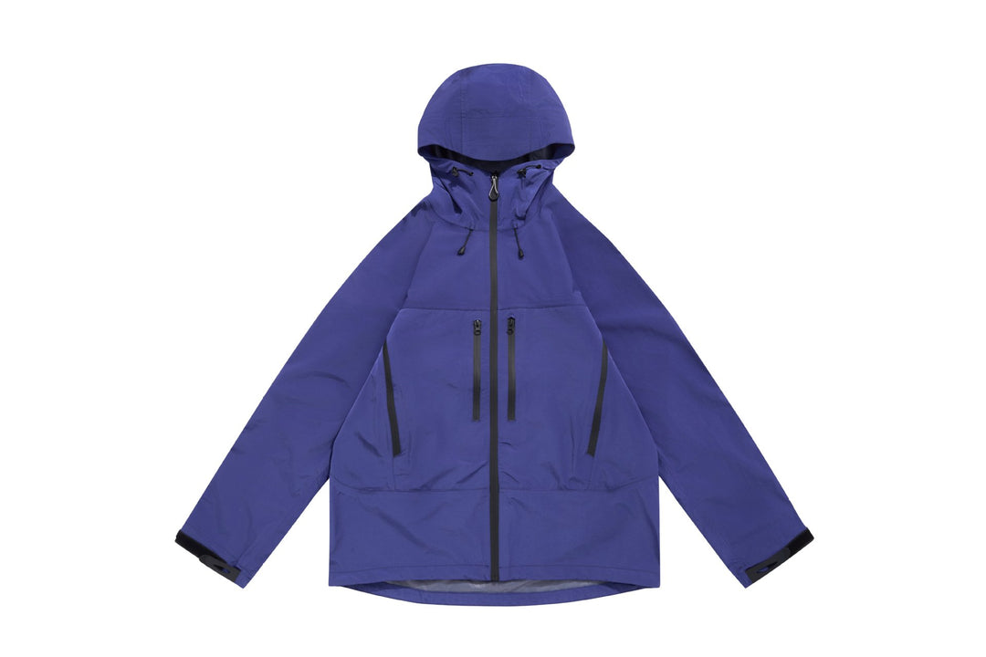 Unisex Technische Kapuzen-Outdoorjacke mit getapten Reißverschlüssen Drune