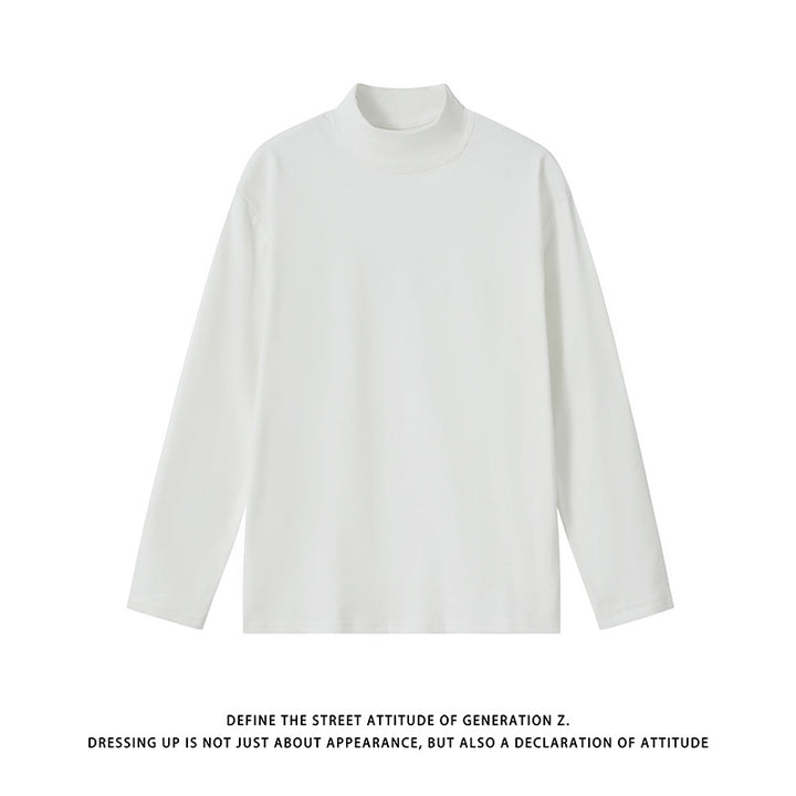 Unisex Minimalistischer Feinstrick-Mockneck-Pullover im Oversize-Relaxed‑Schnitt Drune