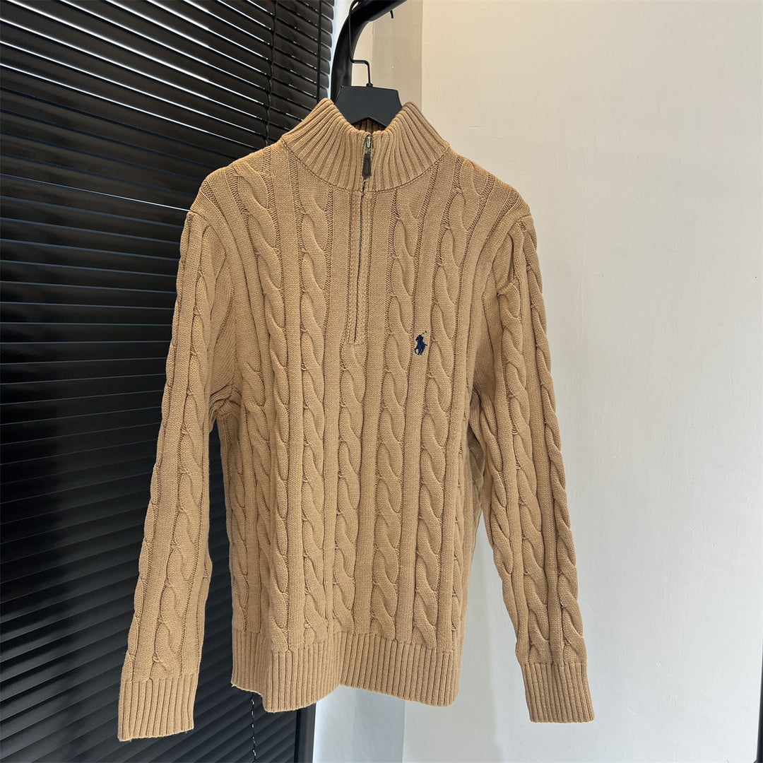 Damen Modischer Strickpullover mit Stehkragen Drune