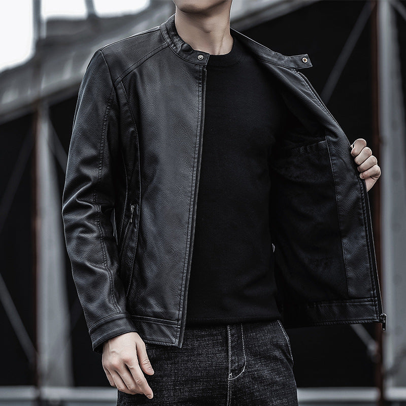 Herren Moderne Kunstlederjacke Drune