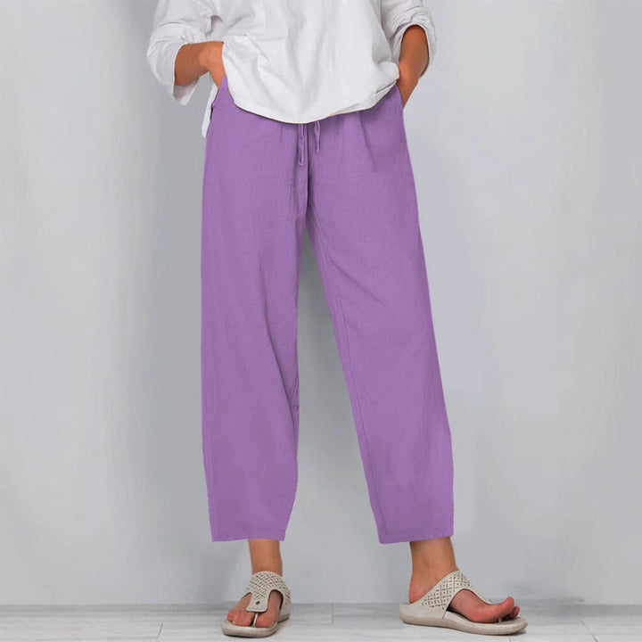 Damen Relaxed Culotte-Hosen mit Kordelzug, Seitentaschen und Knöchellänge Drune